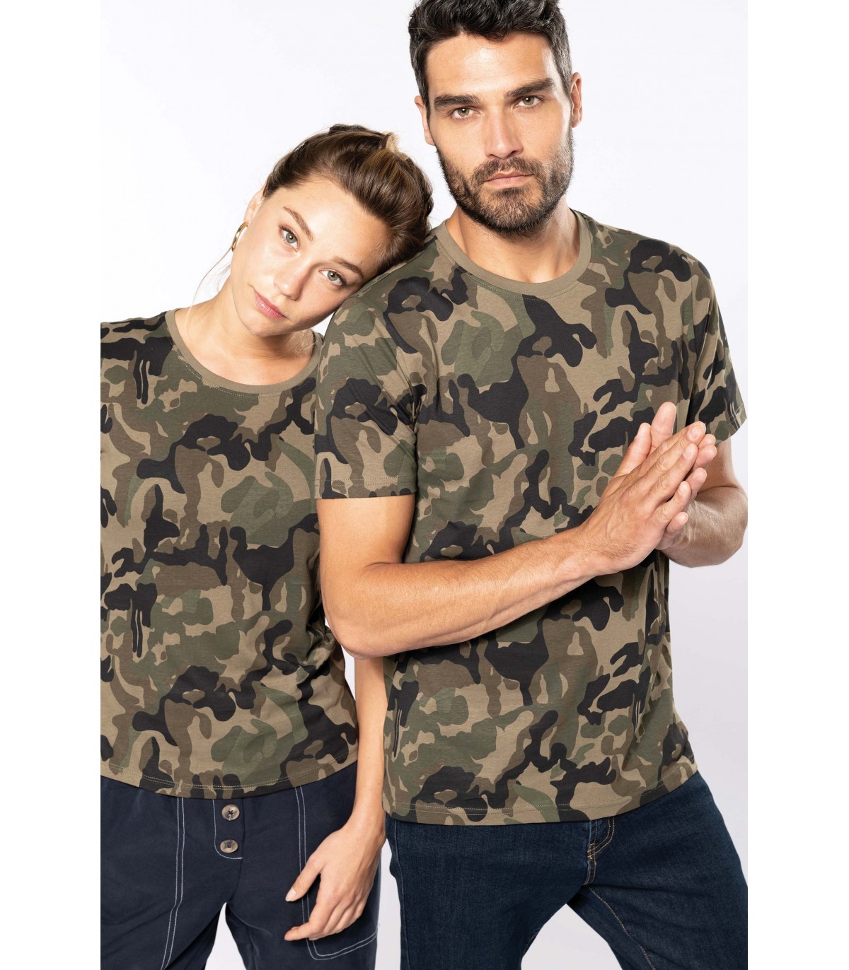 Army print t top shirt for men