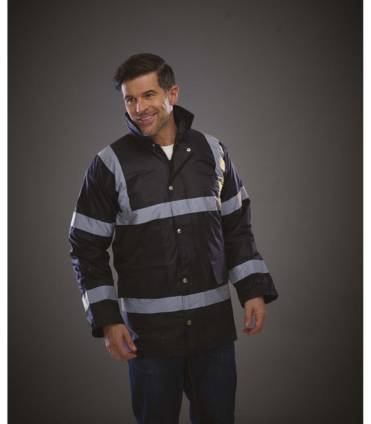 Black hi clearance vis security jackets