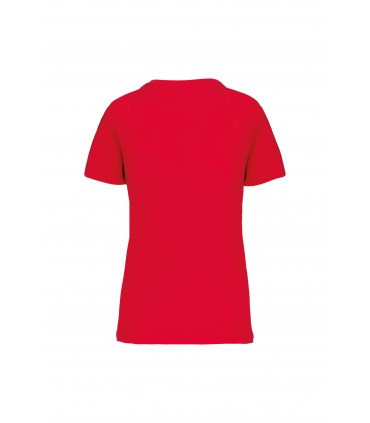 T shirt Bio150 col V femme rouge