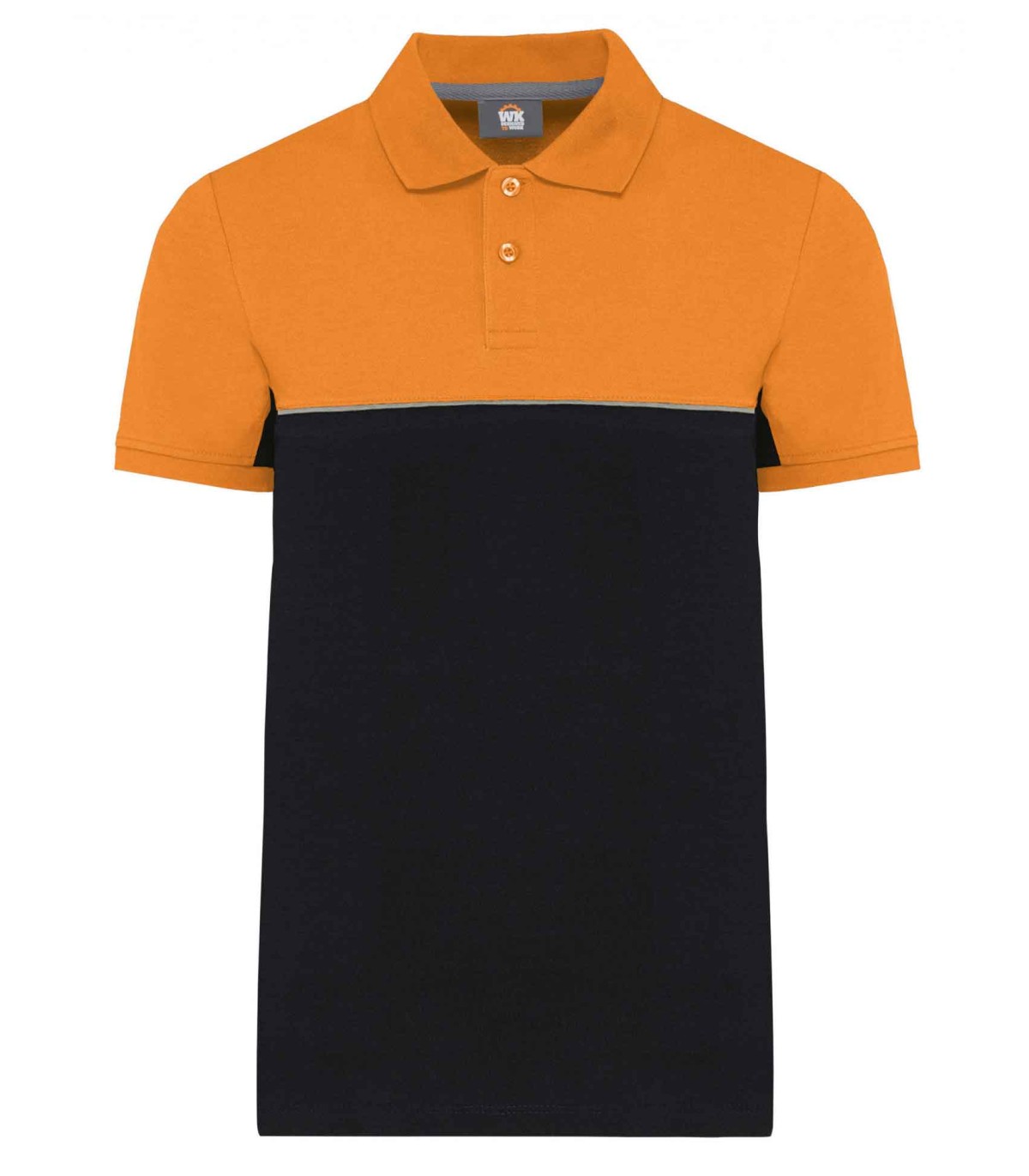 Polo ecoresponsable manches courtes orange noir