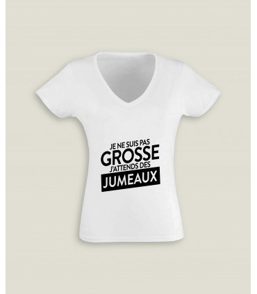 T Shirt Ladies V Neck Pas Grosse Jumeaux