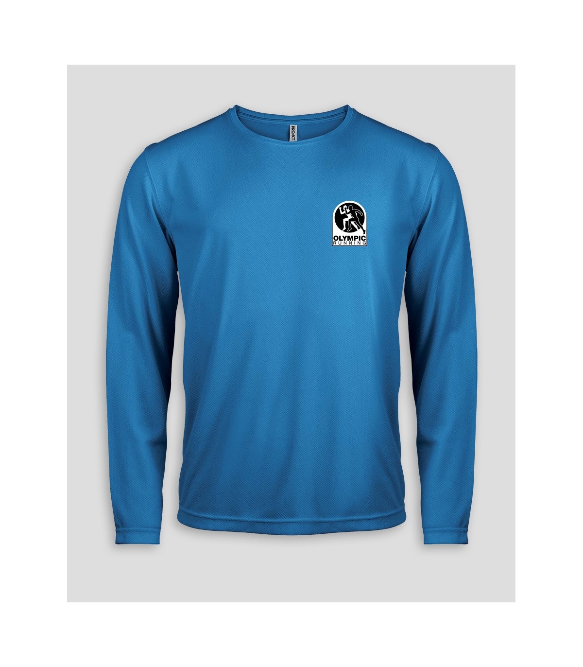 Word gek knop Opname Sport T-Shirt Lange Mouwen + Logo of Naam - PABE443