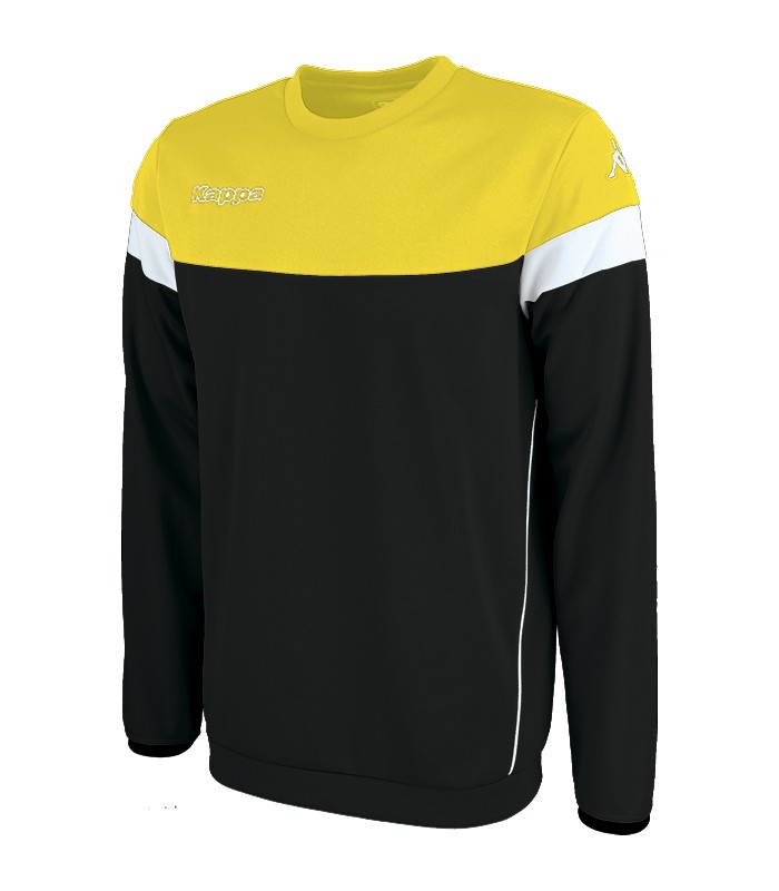 black and yellow kappa shirt